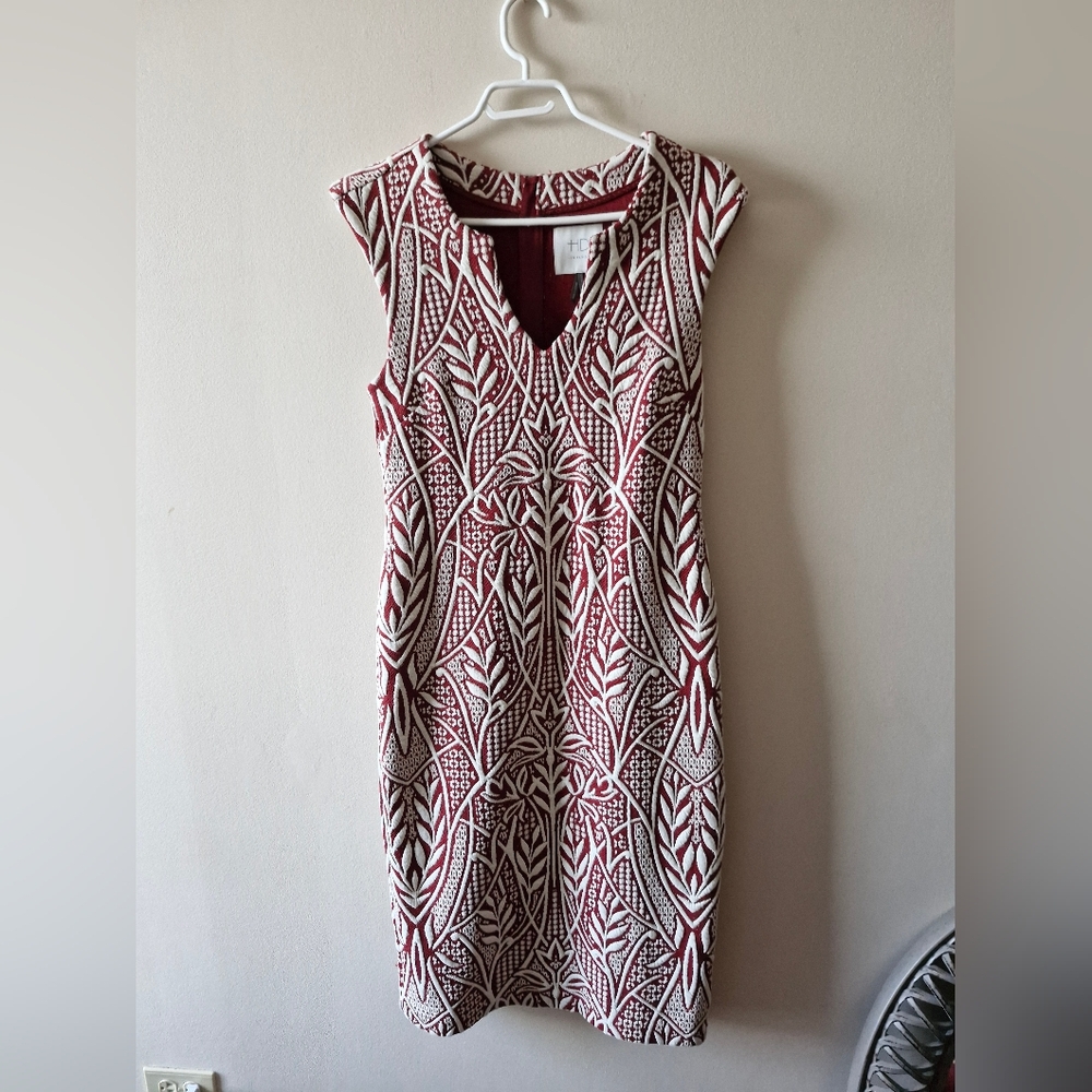 HD In Paris Red and White Patterned Dress From Anthropologie